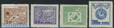 Definitives 4v (perf. 11), no WM