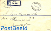 Registered letter, uprated to Amsterdam (tear in 3d stamp)